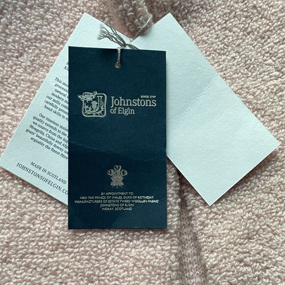 NWT Johnstons of Elgin Cardigan Womens Medium Pink Pure Cashmere Scotland $825 - Picture 6 of 13